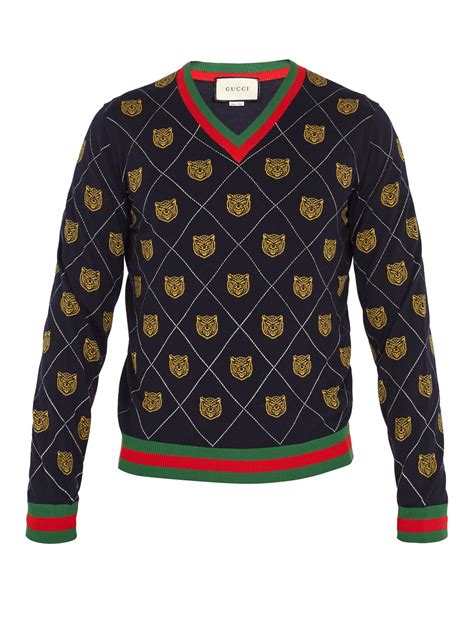 gucci men blue sweater xl|gucci sweater hoodie for men.